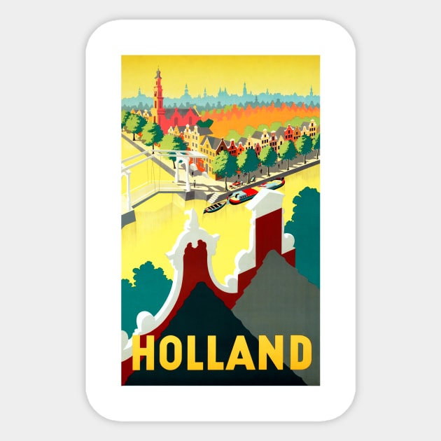 Vintage Travel Poster  Holland The Netherlands Sticker by vintagetreasure